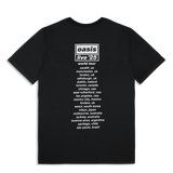 Live '25 Wonderwall World Tour T-Shirt Black