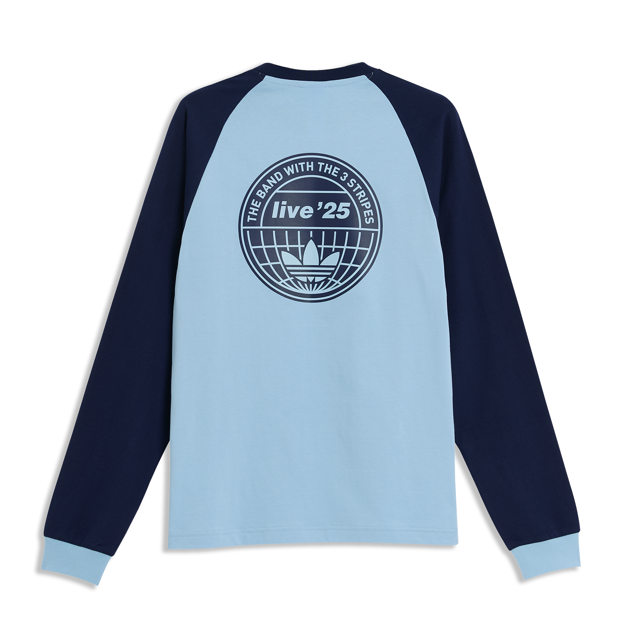 Live '25 adidas 3 Stripes Long Sleeve T-Shirt Sky/Indigo