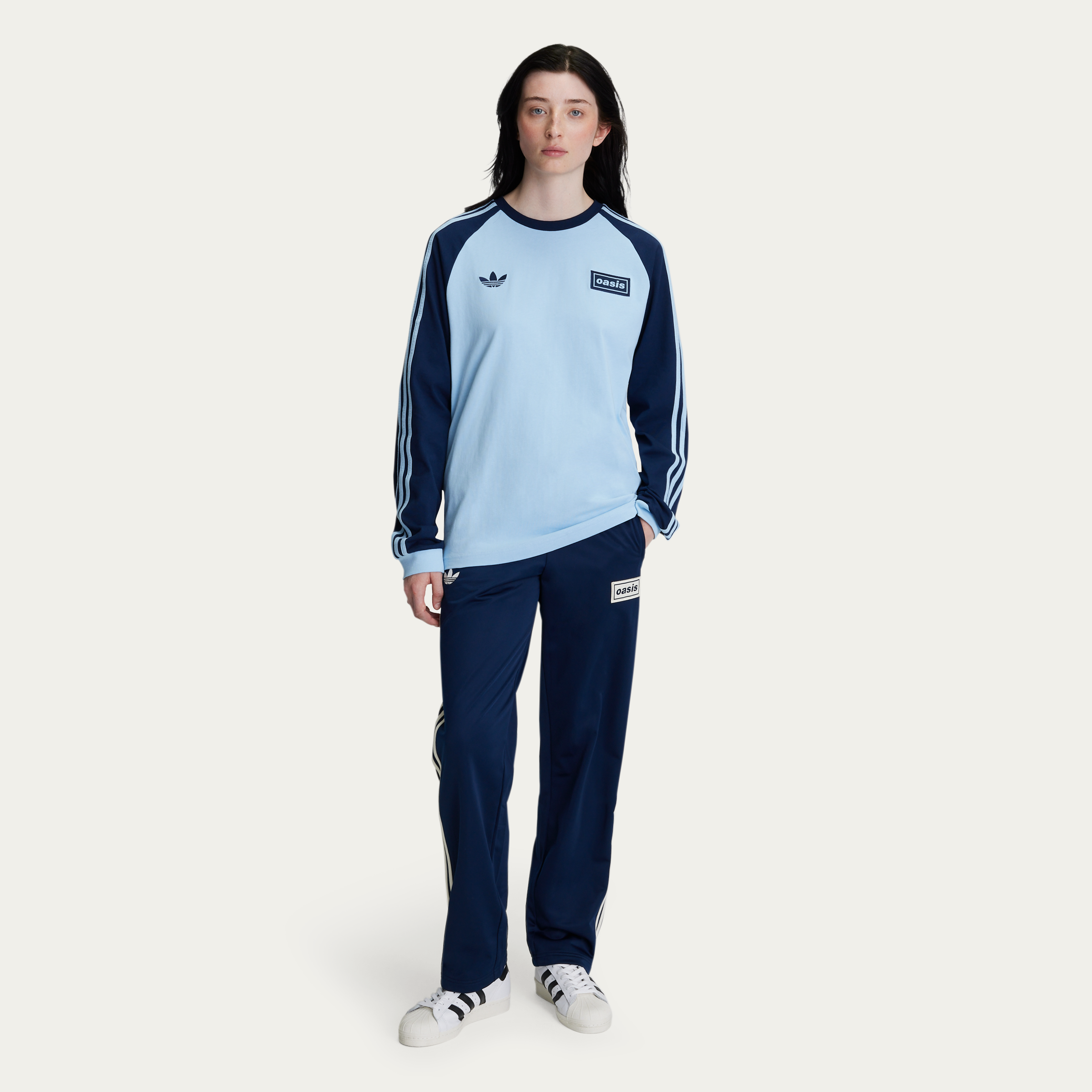 Live '25 adidas 3 Stripes Long Sleeve T-Shirt Sky/Indigo