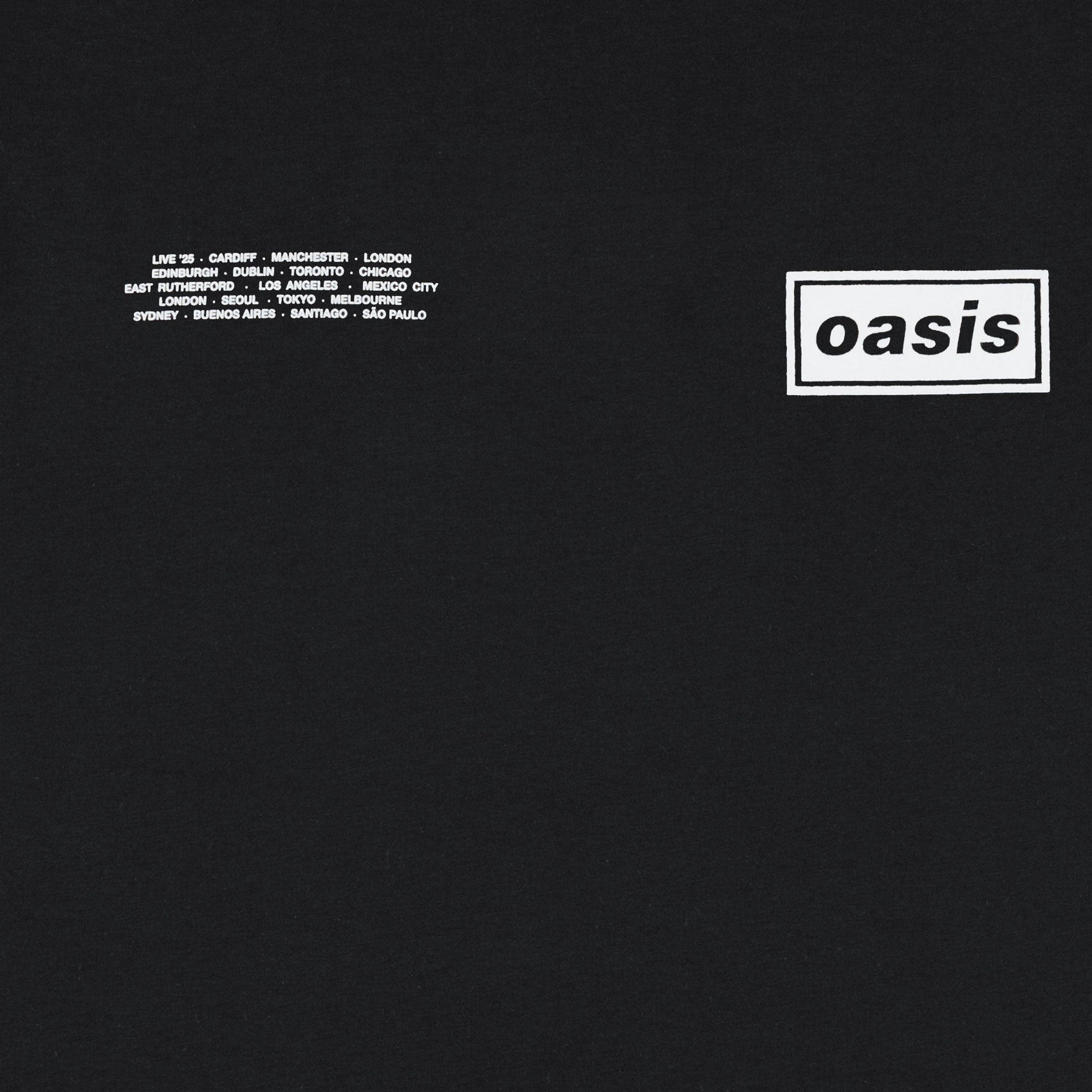 Live '25 Global Cities Logo T-Shirt Black – Aus Oasis Live 2025