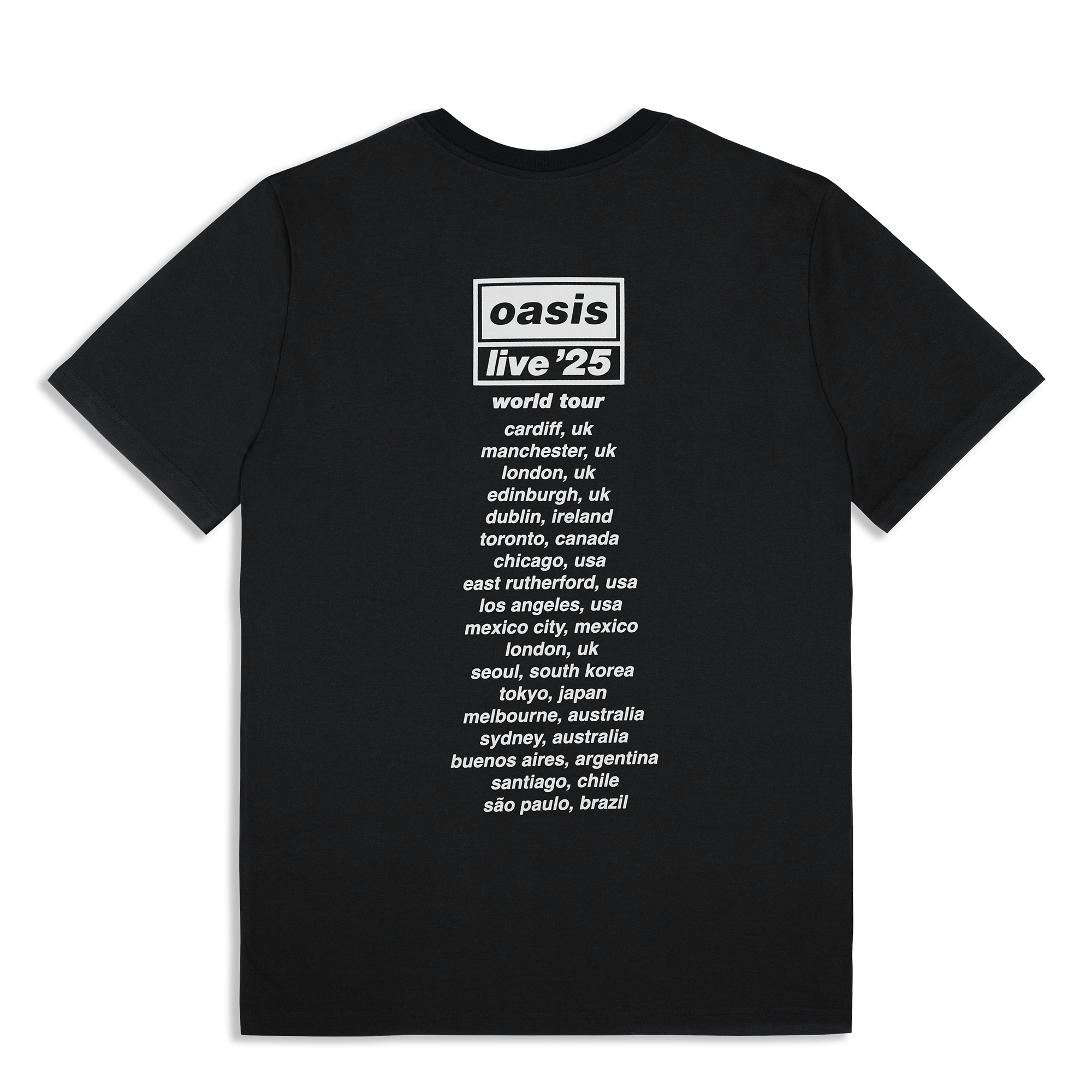 Live '25 Wonderwall World Tour T-Shirt Black
